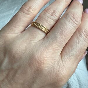 Vintage 14k yellow gold eternity Greek Key band ring